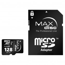 MAXdisc Micro SDHC Class 10 With SD Adaptor 128 GB (High Capacity) (MD945)  