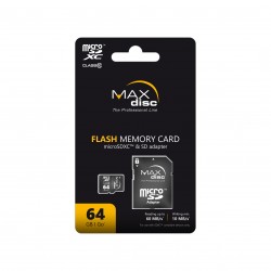 MAXdisc Micro SDHC Class 10 With SD Adaptor 64 GB (High Capacity) (MD955)  