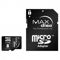 MAXdisc Micro SDHC Class 10 With SD Adaptor 8 GB (High Capacity) (MD957)  