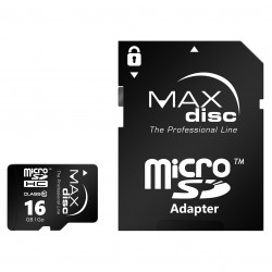 MAXdisc Micro SDHC Class 10 With SD Adaptor 16 GB (High Capacity) (MD958)  