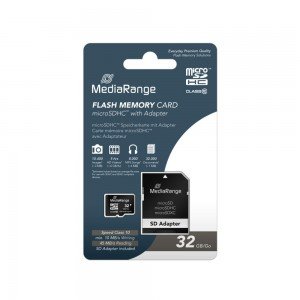 MediaRange Micro SDHC Class 10 With SD Adaptor 32 GB (High Capacity) (MR959)