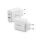 MediaRange 43W fast charger with USB-A and USB-C output, white (MRMA113)