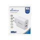 MediaRange 43W fast charger with USB-A and USB-C output, white (MRMA113)