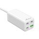 MediaRange 100W GaN Fast Charging Station, 1.5m Cable (EU-Plug), 3x USB-C and 1x USB-A, USB-C® Power Delivery and Quick Charge enabled, White (MRMA124)