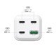 MediaRange 100W GaN Fast Charging Station, 1.5m Cable (EU-Plug), 3x USB-C and 1x USB-A, USB-C® Power Delivery and Quick Charge enabled, White (MRMA124)