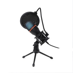 MART AC-02 standing condenser microphone with a membrane, USB LED tripod