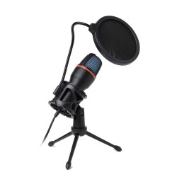 MART AC-02 standing condenser microphone with a membrane, USB LED tripod