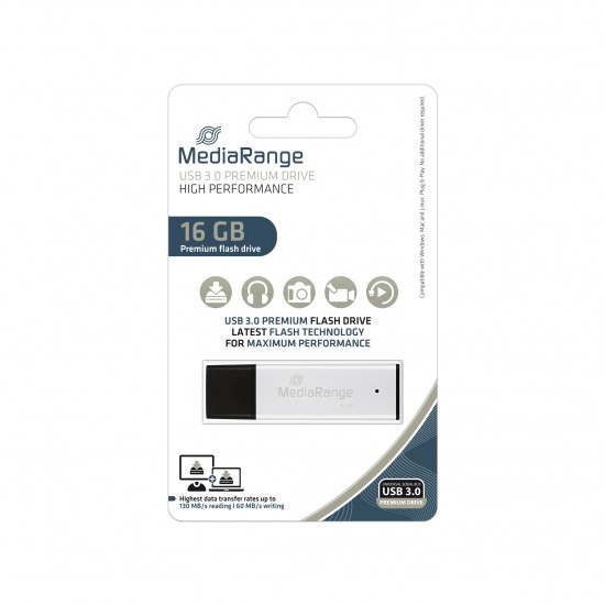 MediaRange USB 3.0 high performance flash drive, 16GB (MR1899)