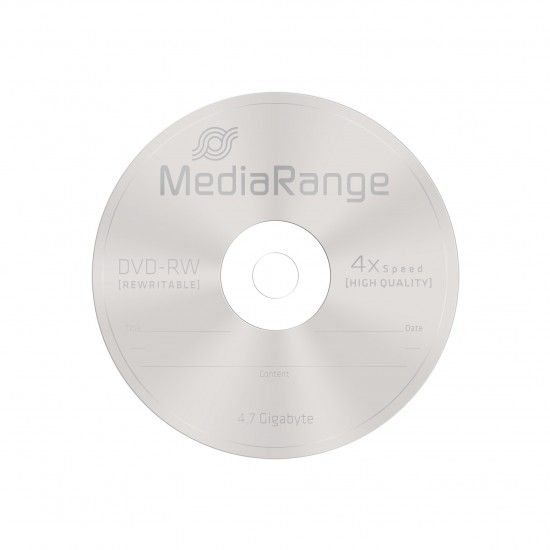 MediaRange DVD-RW 120' 4.7GB 4x Rewritable Cake Box x 10 (MR450)