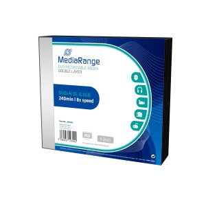 MediaRange DVD+R Dual Layer 240' 8.5GB 8x Slimcase Pack x 5 (MR465) MediaRange DVD+R Dual Layer 240' 8.5GB 8x Slimcase Pack x 5 (MR465)