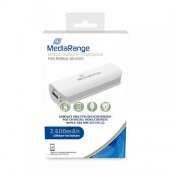 MediaRange Mobile charger I Powerbank 2.600mAh 1x USB-A, white/grey (MR745)