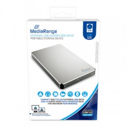 MediaRange External USB 3.0 Hard Disk Drive, HDD, 1TB, Silver (MR996)