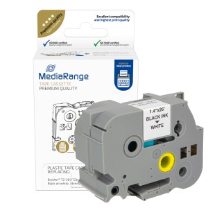 Mediarange Πλαστική Ταινία Ετικετογράφου  (Brother TZ-261/TZe-261) 36 mm x 8 m (Μαύρα Γράμματα σε Λευκό Φόντο) (MRBTZ261)