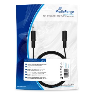 Καλώδιο MediaRange Audio extension, gold-plated, Jack plug 3.5mm/Jack socket 3.5mm, 3.0m, black (MRCS127)