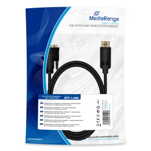 Καλώδιο MediaRange DVI to DisplayPort connection, gold-plated, DVI-D socket (24+1 Pin)/DP plug, 2.0m, black (MRCS131)