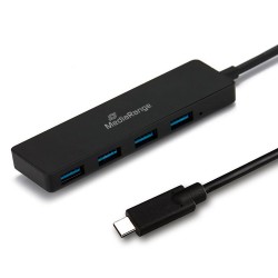 MediaRange USB Type-C™ to USB 3.0 hub 1:4, bus-powered, black (MRCS508)