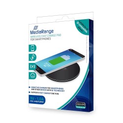 MediaRange Wireless Fast Charge Pad for Smartphones, Black (MRMA111)