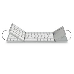 MediaRange Foldable and Rechargeable Bluetooth keyboard 64 keys with touchpad Silver (MROS133-GR)
