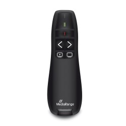 MediaRange 5-button wireless presenter with red laser pointer, black (MROS220)