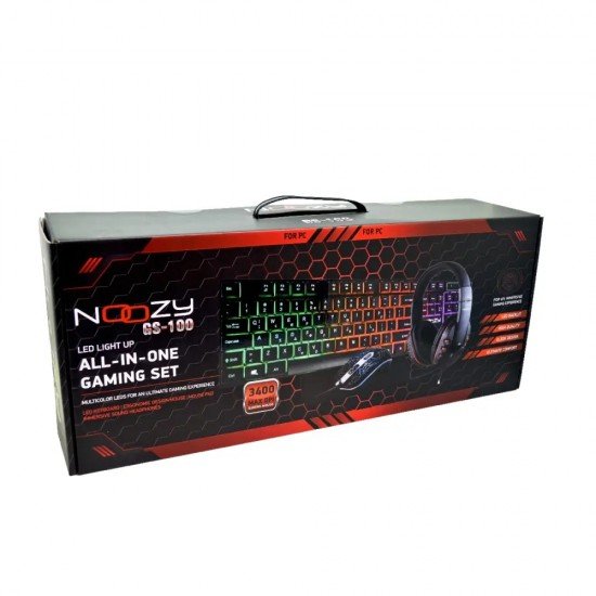 Noozy GS-100 Gaming Set / Gaming Ακουστικά με Μικρόφωνο, 4D Ποντίκι, LED Πληκτρολόγιο και Mousepad