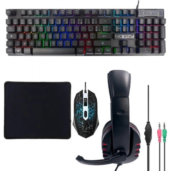 Noozy GS-100 Gaming Set / Gaming Ακουστικά με Μικρόφωνο, 4D Ποντίκι, LED Πληκτρολόγιο και Mousepad