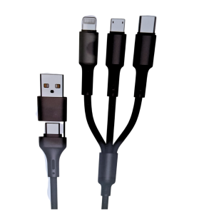 PAVAREAL Q27 cable  USB-C/USB-A - LIGHTNING/MICRO/USB-C 120W Black