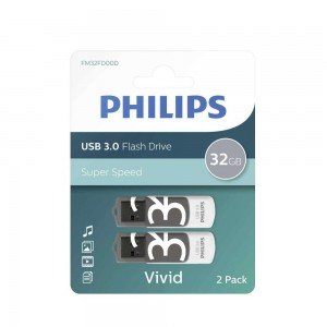 Philips Vivid pack 32GB USB 3.0 Stick Γκρι (PHUSB32GVIVIDU3P2) 