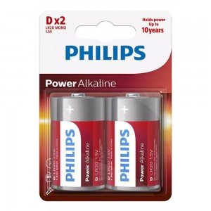 Philips Power Alkaline Μπαταρία LR20P2B/10 D (2τμχ)