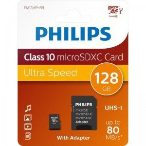 Philips MicroSD+adapter class10 UHS1 128GB