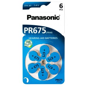 PANASONIC PR675 ΜΠΑΤΑΡΙΕΣ ΑΚΟΥΣΤΙΚΩΝ ΒΑΡΗΚΟΙΑΣ, MERCURY FREE, 1.4V, 6ΤΜΧ