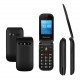 POWERTECH κινητό τηλέφωνο Milly Flip V2, 2.4", dual SIM, πλήκτρο SOS, μαύρο (PTM-38)