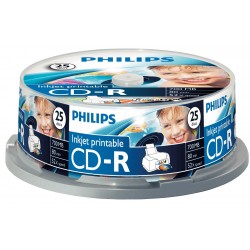 Philips CD-R 80Min 700MB 52x P25 CAKE PRINTABLE