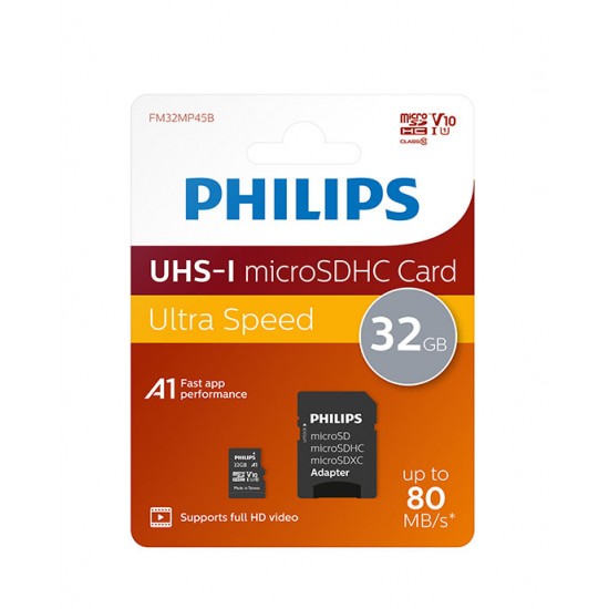 Philips MicroSD+adapter class10 UHS1 32GB