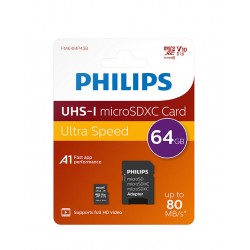 Philips MicroSD+adapter class10 UHS1 64GB