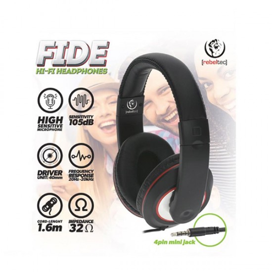 Rebeltec wired headphones Fide black