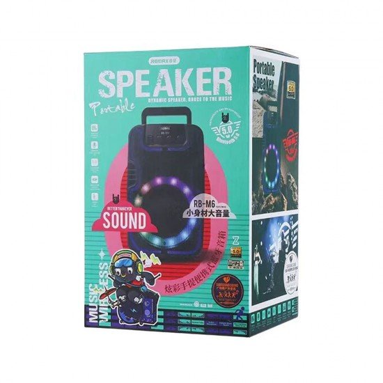 Remax Ηχεἰο Yutry RB-M6, Bluetooth, Καραόκε, USB, FM, AUX, Μαυρο, 5W - 22213
