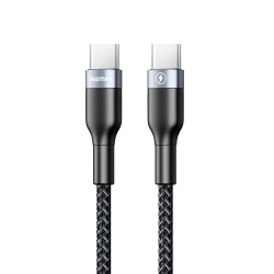REMAX SURY 2 SERIES CABLE DURABLE NYLON BRAIDED WIRE USB TYPE C - USB TYPE C POWER DELIVERY QC 3.0 3A 1M BLACK (RC-010 black)