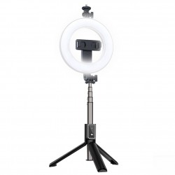 RING LAMP SELFIE STICK WITH DETACHABLE BLUTOOTH REMOTE CONTROL AND TRIPOD P40D-2 BLACK