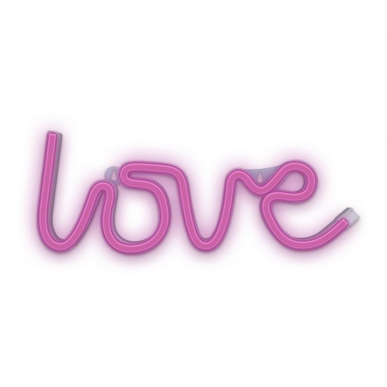 Neon LED LOVE pink Bat + USB FLNEO5 Forever Light