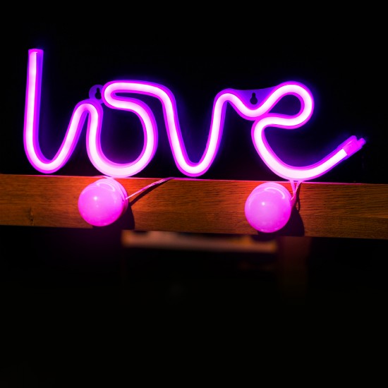 Neon LED LOVE pink Bat + USB FLNEO5 Forever Light