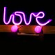 Neon LED LOVE pink Bat + USB FLNEO5 Forever Light