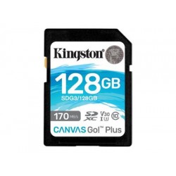 KINGSTON SDG3/128GB CANVAS GO PLUS 128GB SDXC 170R CLASS 10 UHS-I U3 V30