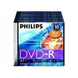 Philips DVD-R 4.7GB 16x Slim JC 10 PACK