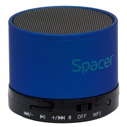 Spacer Speaker Topper Bluetooth Portable 3W,FM, Blue (SPB-TOPPER-BLU)