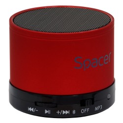 Spacer Speaker Topper Bluetooth Portable 3W, FM, Red (SPB-TOPPER-RED)