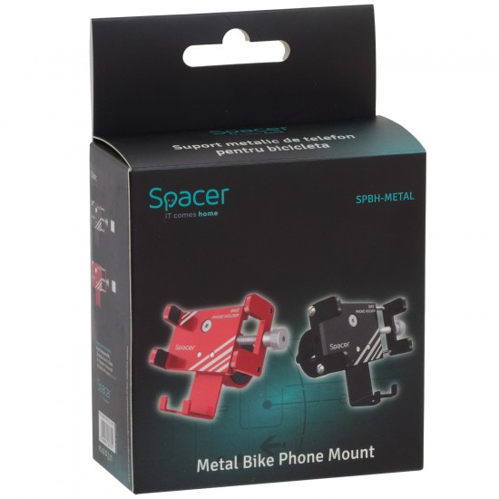 Spacer Bike Support for Smart Phone, Metallic, (SPBH-METAL-BK)