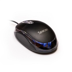 Spacer Wired Mouse, USB, Optical, 800 Dpi, Black, (SPMO-080)
