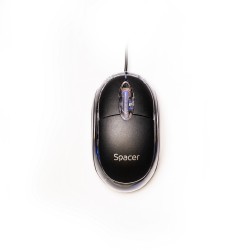Spacer Wired Mouse, USB, Optical, 800 Dpi, Black, (SPMO-080)