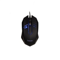 Spacer Wired Mouse, USB, Optical, 1000 Dpi, Lighting, Black, (SPMO-M20)