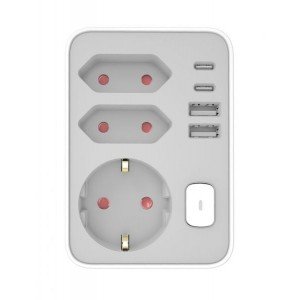 Technik Professional Πρίζα Επέκτασης 3 Θέσεων + 2 x USB-C + 2 x USB-A + Διακόπτης
